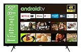 TELEFUNKEN XU50AJ610 50 Zoll Fernseher/Android Smart TV (4K UHD, HDR Dolby Vision, LED, Triple-Tuner, WLAN, Bluetooth, Google Assistant) [2022], schw
