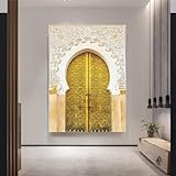 Yangld Islamisches Moschee-Tür-Zitat, Bild auf Leinwand, Gemälde, Wandkunst, Poster und Druck, minimalistisch, modern, Heim- und Wohnzimmerdekoration, 23,6 x 35,4 Zoll (60 x 90 cm), ohne R