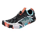 Générique Barfußschuhe für Damen, Wasserschuhe, Barfußball, Herren, Strandschuhe, schnelltrocknend, mit Wasserablauflöchern, schnelltrocknend, mit dicker Sohle, Le Noir A, 48 EU