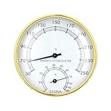 Veenewy Sauna-Thermometer 2 in 1 Fahrenheit Thermometer und Hygrometer für Sauna, Feuchtigkeitsmonitor, Innentemperatur, Metall, 1 Stück