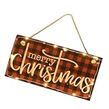 Warmhm Weihnachten leuchtendes Holzschild Hängendes Weihnachtsschild Holzschild mit Weihnachtsmotiv holzschild beleuchtung leuchte schild deko led Buchstabe das Schild hölzerner Aufhäng
