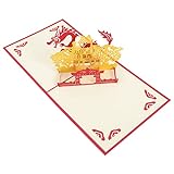 LALAFINA chinesisches Dekor Segensnotizen -Besserung -Grußkarte Geschenke Abschluss-Grußkarte dekorative Papierkarte chinesischer Stil Karte auswerfen China schmücken 3d Geschenkk