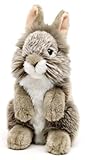 Uni-Toys - Angorakaninchen grau, stehend - 18 cm (Höhe) - Plüsch-Hase, Kaninchen - Plüschtier,