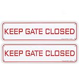Schild mit Aufschrift 'Keep Gate Closed', 30,5 x 7,6 cm, aus Aluminium, rostfrei, UV-geschützt und wetterfest, 2 Stück