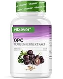 OPC Traubenkernextrakt - 300 Kapseln - 1000mg Extrakt mit 700mg OPC - Höchster OPC Gehalt nach HPLC - Laborgeprüftes OPC aus europäischen Weintrauben - Vegan - H