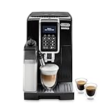 De'Longhi Dinamica ECAM 350.55.B Kaffeevollautomat mit LatteCrema Milchsystem, Cappuccino, Espresso und Kaffee auf Knopfdruck, Digitaldisplay, 2-Tassen-Funktion, Großer 1,8 Liter Wassertank, Schw