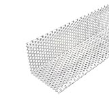 Kiesfangleiste Aluminium, Kiesleiste Materialstärke 1,0mm 200cm, Stärke 1,0mm Silber, Lochblech Aluminium, Abschlussleiste für Terrasse und Balkon geeig