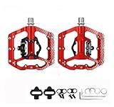 Mountain Bike Pedals，Road bikepedals,Nonslip Bike Pedals，Pedals Bicycle Pedals Anti-Skid Mountain Bike Pedals Aluminum Alloy Platform Suitable for Riding Accessories (Color : FK 150 red)
