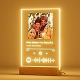 iDIY Spotify Glas personalisiert mit Foto LED - Song cover glas Bild mit Foto aus Acryl Fotogeschenke für Frauen Männer zum Jahrestag, Geburtstag, Valentinstag