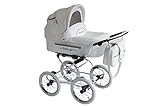 Isa-bella Retro-Kinderwagen - Eleganz & Funktionalität für moderne Eltern Pure White I-1 3in1 mit Baby