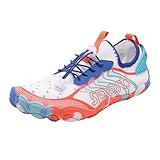 Générique Barfußschuhe für Damen, Wasserschuhe, Barfußball, Herren, Strandschuhe, schnelltrocknend, mit Wasserablauflöchern, schnelltrocknend, mit dicker Sohle, Weiß A., 48 EU