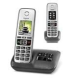 Gigaset Family mit Anrufbeantworter - 2 schnurlose Telefone mit großem, farbigem Display und hoher Reichweite – anthrazit-g