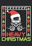 Notizbuch A4 dotted, gepunktet, punktiert mit Softcover Design: Rocker Ugly Christmas Totenkopf Weihnachten Heavy Metal: 120 dotted (Punktgitter) DIN A4 S