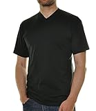 Ragman Herren Doppelpack - 2 T-Shirts mit V-Ausschnitt, Schwarz, 4XL