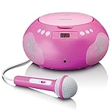 Lenco SCD-620 Kinder CD-Player - CD-Radio - mit Mikrofon - Karaoke Player - Titelspeicher - FM Empfänger - 2 x 1 Watt RMS - AUX-IN - Pink