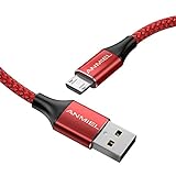 ANMIEL Micro USB Kabel 3M 2.4A Android Schnellladekabel Micro Datenladekabel Nylon USB Ladekabel für Samsung Galaxy S7 S6 S5 J7,Huawei, Sony,LG,Kindle Fire,Fire HD Tablets,PS4,Nexus,HTC,Nok