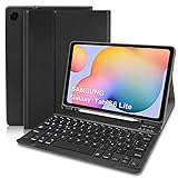 Hülle mit Tastatur, Schutzhülle mit Pencil Halter Wireless Tastatur (QWERTZ Deutsches Layout) für Samsung Galaxy Tab S6 Lite 10,4 2022/2020(P610/P613/P615/P619), Schw