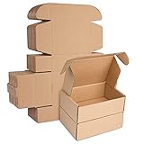 Klein Versandkartons, 150x100x50mm Maxibriefkartons für Postversand Versandtaschen Warensendung, Braune Verpackungskartons für Geschäft, Aufbewahrung oder Geschenkbox, aus Wellpappe(10 Stück)