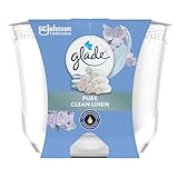 Glade Duft-Kerze im Glas, Pure Clean Linen, 4er Pack (4 x 204 g), bis zu 30 Stunden Brenndauer p