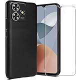 LYJERRY Handyhülle Schwarz hülle stoßfest für ZTE Blade A73 4G,1Pcs Hülle mit 1Pcs panzerglas,Schutzhülle Bumper Cover hülle silikon für ZTE Blade A73 4G Display