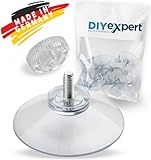 DIYexpert® 4 x Saugnapf Ø 50 mm mit Gewinde M4x10mm inkl. Rändelmuttern transparent - Made in Germany