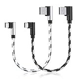 USB C Kabel, 2Pack 3.1A Schnellladekabel USB C rechtwinklig geflochtenes Ladekabel für Galaxy A13 A53 A52 S21 S22 Ultra Note 20 Pixel PS5 Sw