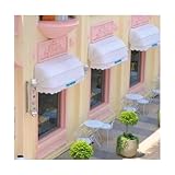 Ausziehbare Markise für Fenster und Türen im Freien, 90 x 30 x 30 cm, individuelle Farboptionen für Gartenschirm, Weiß