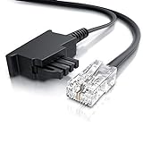 CSL - Internet Kabel Routerkabel - TAE-F Stecker auf RJ45 Stecker - 50m - Internetkabel – Router an die Telefondose – Kompatibel mit DSL VDSL Fritzbox Internet Router an Telefondose TAE - schw