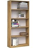 CDF Bücherregal R80 | Farbe: Eiche Artisan | Breite: 80 Zentimeter | Für Wohnzimmer, Büro und Arbeitszimmer | Regal für Bücher und Spielzeug | Ideal für Kinderzimmer, Teenager, Jug