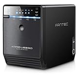 FANTEC Qb-35US3R Externes 4-fach Raid Festplattengehäuse (für 4x 8, 89 cm (3, 5 Zoll) SATA Festplatten, USB 3.0 SuperSpeed und eSATA Anschluss, Raid Funktion (0/1/3/5/10/Big), 80 mm Lüfter) Schw