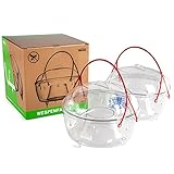 2er Set Aroba Profi Insektenschutz Wespenfalle 18cm GROß und besonders WIRKSAM Umweltfreundlich ganz ohne Gift Insektenfalle Fliegenfänger Wespenfänger Wespenstopp Mückenfalle transp