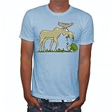 Raxxpurl Elch frisst Fun Herren T-Shirt, Größe:M;Farbe:hellb