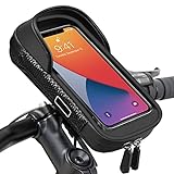 Wasserdicht Handyhalterung Handyhalter Fahrrad Lenkertasche 360°Drehbarem Outdoor Fahrradhalterung Halter Fahrradlenker Tasche Fahrradtasche mit Regenhaube für 7 Zoll Smartphone GPS