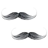 MUNSKT 2 Stück Schnurrbart zum Ankleben Schnauzer zum Ankleben Schnurbart Kleben Selbstklebend Fake Bart Fake Mustache Moustache Detektiv 80er Fasching Oberlippenbart Cosplay Kostüm für Hallow