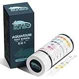RUNBO 6 in 1 Aquarium-Teststreifen, 150 Stück, Aquarium-Test-Set für Süßwasser, Fischteich, genaue Prüfung der Gesamthärte, Karbonat-Nitrat, Nitrit, Cl2, pH