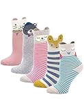 Kinder Socken Bunt Gemustert Kleinkind Mädchen Socken aus Baumwolle Nette Karikatur Tier Socken, 2-4 Jahre, Tiermuster-5