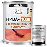 Home Profis® HPBA-1000 Bodenfarbe (matt & rutschfest) für Balkon & Terrasse (5m²) in RAL 7035 Lichtgrau – 2K Epoxidharz Bodenbeschichtung Außen wasserdicht für Beton Estrich Holz F