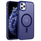 GUAGUA Magnetisch Hülle für iPhone 11 Pro Max [Kompatibel mit MagSafe] Matt Handyhülle Stoßfest Durchscheinende Rückseite Dünn Schutzhülle Case für iPhone 11 Pro Max (6,5 Zoll) Klein B
