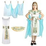 OWOAOOwl Mädchen Kostüm Cleopatra,Kinderkostüm Venus,griechische göttin kostüm,Bezauberndes Kleid,Faschingskostüme Kinder,Ägyptische Königin Kostüm für Halloween Party Verkleidung