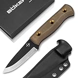 Böker Plus® Vigtig Bushcraft Messer - kleines, feststehendes Backup Outdoor-Messer mit 9 cm Klinge 1095 mit Skandi Schliff - Survival-Messer mit Kydex-Scheide & Adap