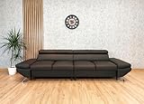 Quattro Meble Echtleder 4 Sitzer Sofa Varsovia Breite 290cm mit einstellbaren Kopfstützen Naturleder Ledersofa viele Farb