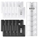 Shudyear RFID-blockierende Hüllen für Kreditkarten-Hüllen Set RFID-Ausweisschutz einfach in Ihre Brieftasche, Schwarz und Weiß, Schwarz-Weiß-E