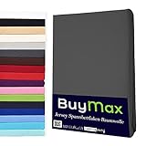 Buymax Spannbettlaken 180x200cm Baumwolle 100% Spannbetttuch Bettlaken Jersey, Matratzenhöhe bis 25 cm, Farb