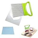 Zwiebelgabel aus Edelstahl,Zwiebelnadeln,Zwiebelschneider,Stainless Steel Onion Cutter Holder,Zwiebel Halter Slicer,Zwiebelhalter,Edelstahl Zwiebelschneider Halter,Schneidehilfe für Küche Zwieb