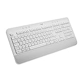 Logitech Signature K650 Comfort kabellose Tastatur mit Handballenauflage, BLE Bluetooth/Logi Bolt USB-Empfänger, Soft-Touch-Tastatur, Numpad, PC/Windows/Mac, Spanisches QWERTY - Weiß