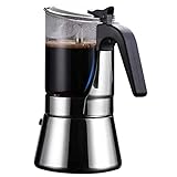 Moka-Kanne – Espressomaschine, Glas- und Edelstahl-Moka-Kanne, Herd-Espresso-Shot-Maschine für Starke Kaffeemaschine (A 360 ml)