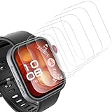 Bigqin 6 Stück Displayschutzfolie kompatibel mit Huawei Watch Fit 4 Pro, HD Klar Temperglas Folie 9H Härte Vollständige Abdeckung Blasenfrei Kratzfeste S
