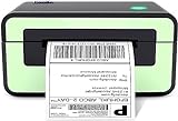 POLONO Versandetikettendrucker für Versandpakete, 4 x 6 Etikettendrucker, Thermo-Etikettendrucker, kompatibel mit Shopify, Ebay, USPS, FedEx, Amazon & Etsy, unterstützt mehrere Systeme (grün)