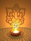 MUKKA ENTERPRISES Lord Ganesha Shadow Diya for Diwali & ANI Another Decoration Decorative Statue for Home/Office Religious Tea Light Candle Holder Stand Indian Best Gifting