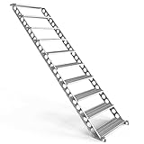Scafom-rux Bautreppe - [10 Stufen] Außentreppe - 2 Meter Höhe, 80 cm breit, 45 Grad - Treppe außen - Stahltreppen für Gerüst und Garten - Aussentreppen Stahl - verzinkt - Treppen B